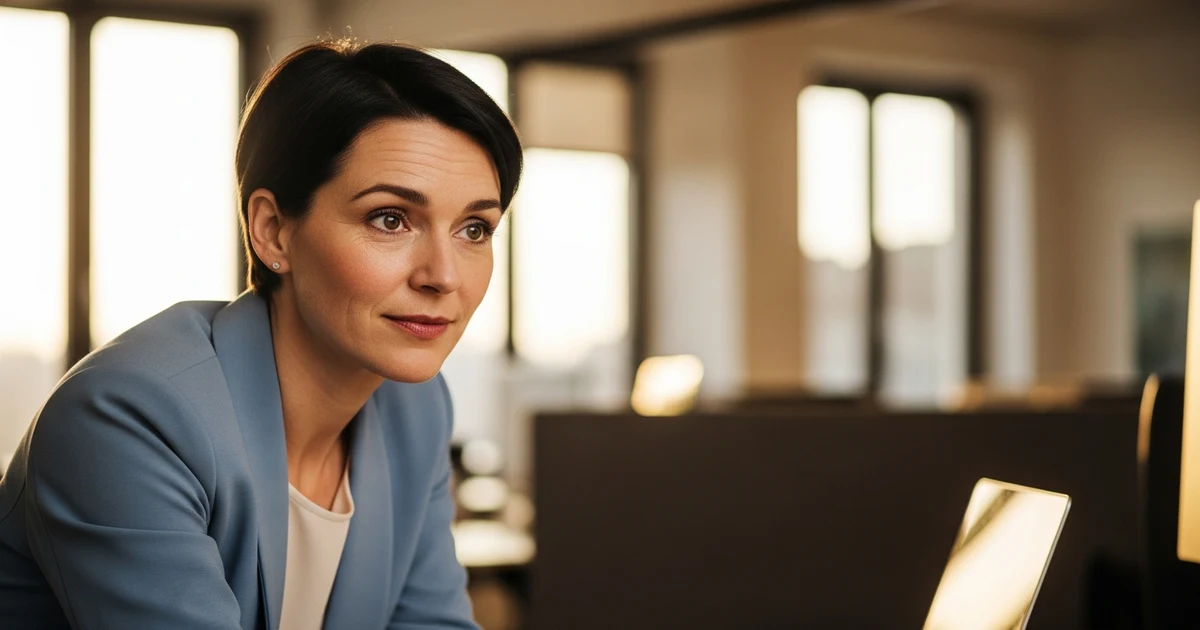 Frau führt selbstbewusstes Gehaltsgespräch mit Vorgesetztem