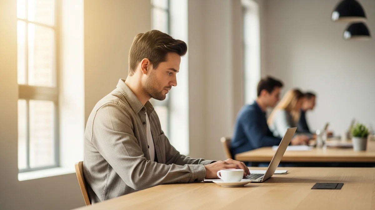 KI im Büroalltag: Symbolbild moderne Büroarbeit mit KI-Tools