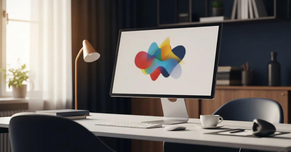 Moderner Arbeitsplatz mit KI-Analyse-Dashboard in Mittelstandsfirma