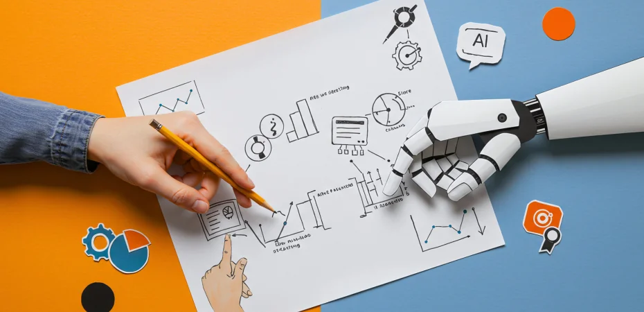 Symbolbild: Mensch und KI arbeiten zusammen