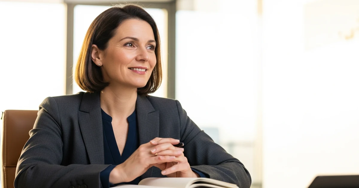 Mitarbeiterin erklärt vertrauensvoll die SI-Qualitätsgarantie