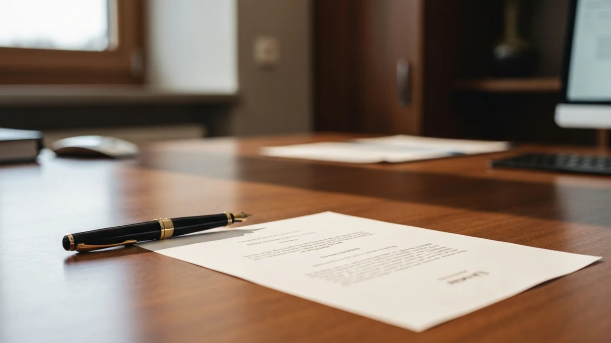 Eine Person prüft sorgfältig Bewerbungsunterlagen am Schreibtisch