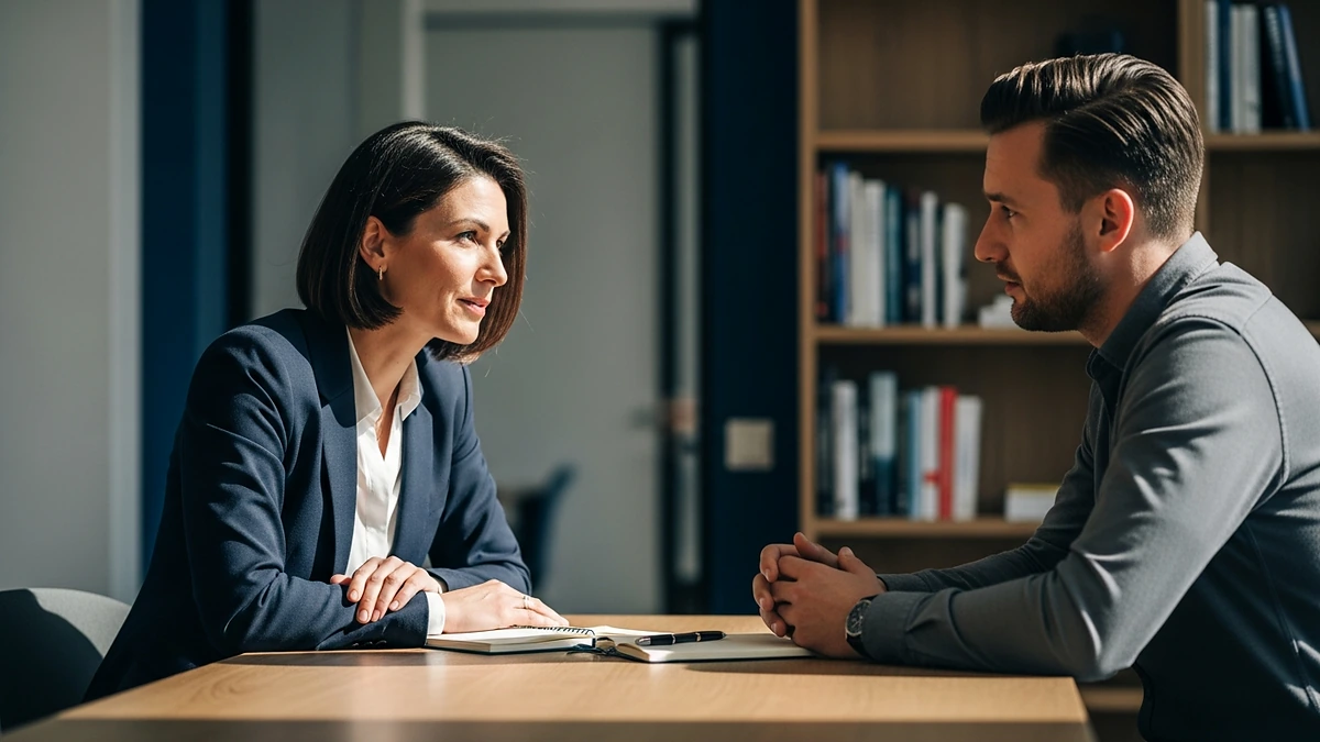 Führungskraft erklärt Change-Management-Konzept am Whiteboard