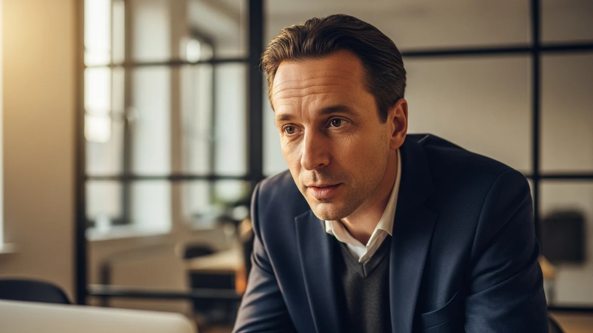 Führungskraft im vertraulichen Gespräch in einem hellen Besprechungsraum