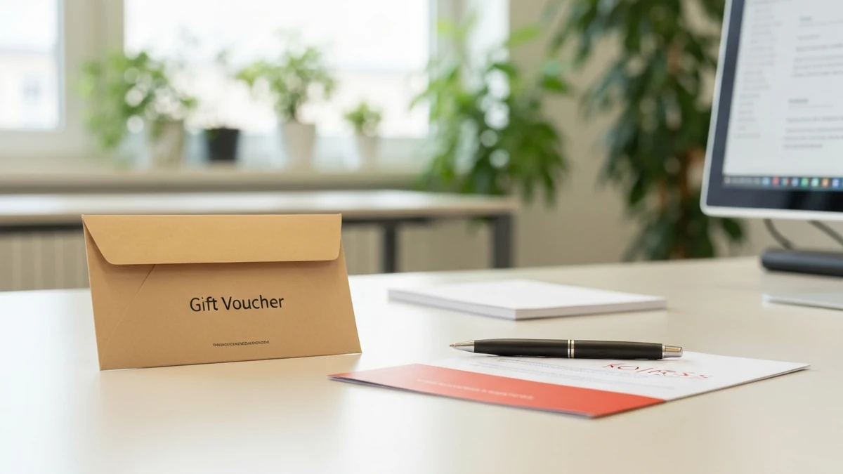 Weiterbildungsgutscheine auf einem Schreibtisch