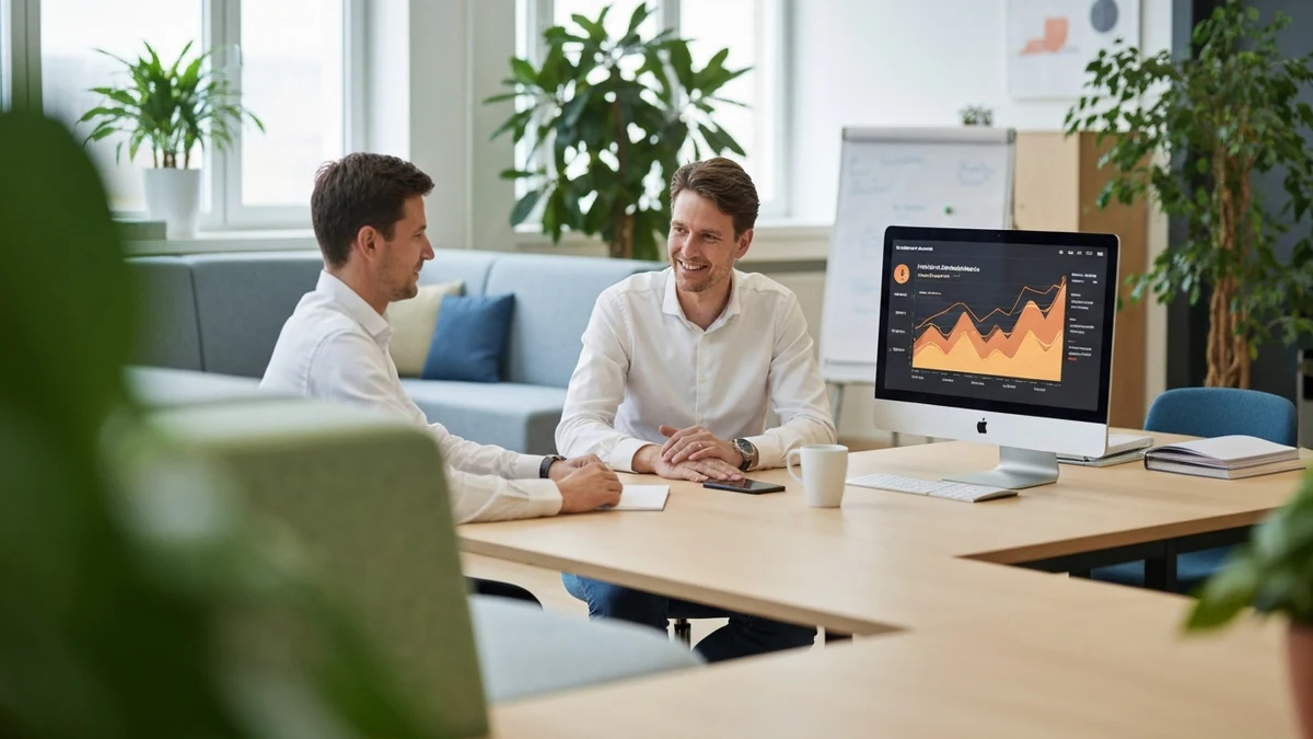 HR-Managerin arbeitet konzentriert an digitalem Dashboard mit Personalmetriken und Bewerberdaten