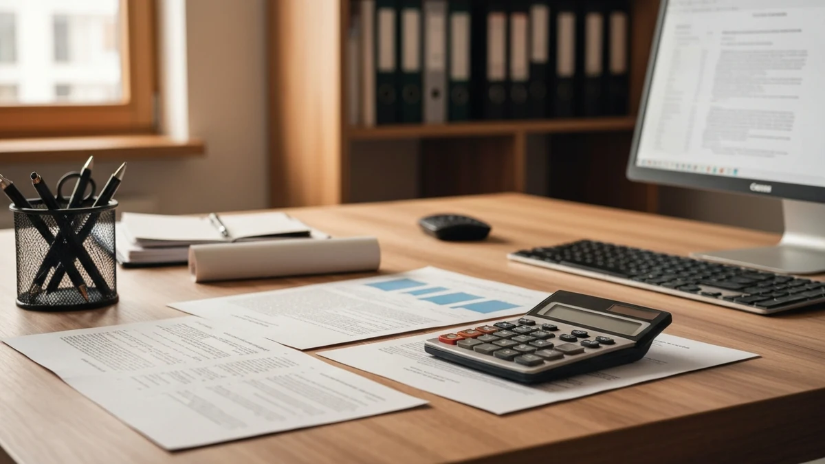Geordnete Finanzberichte auf einem Schreibtisch