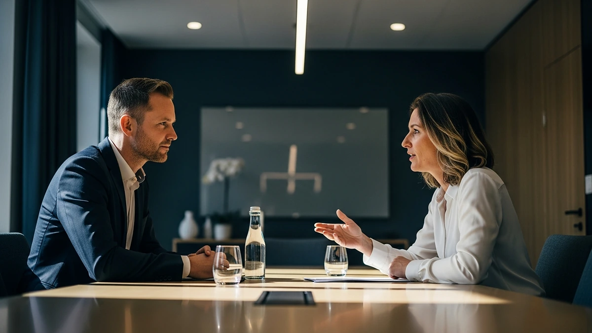 Vertriebsprofi im interkulturellen Kundengespräch am Konferenztisch