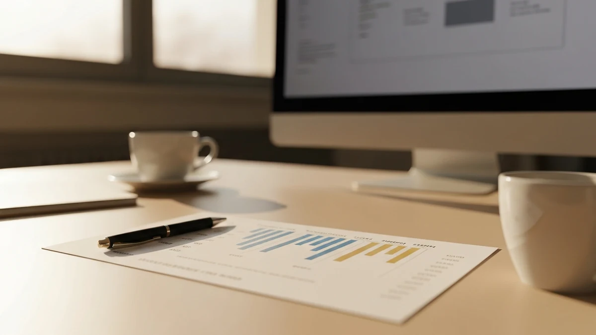 Gehaltsübersicht auf einem aufgeräumten Schreibtisch