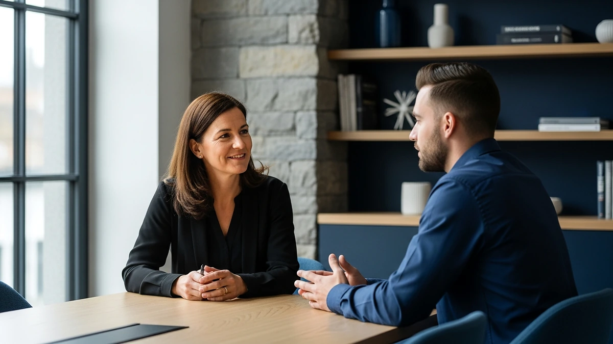Fachkraft präsentiert sich selbstbewusst mit persönlichen Stärken
