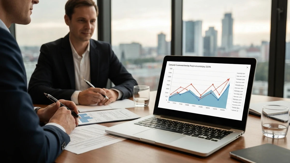 Unterlagen auf dem Schreibtisch als Symbol für Preisanalyse im Einkauf