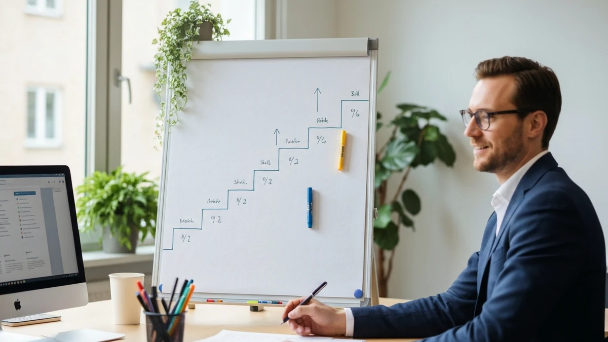 Eine Fachkraft investiert aktiv in ihre berufliche Weiterentwicklung