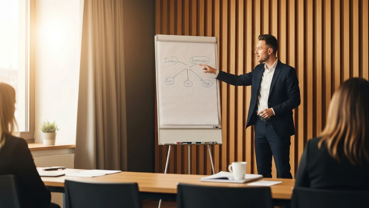 Eine Fachkraft reagiert schlagfertig und souverän in einer Besprechung