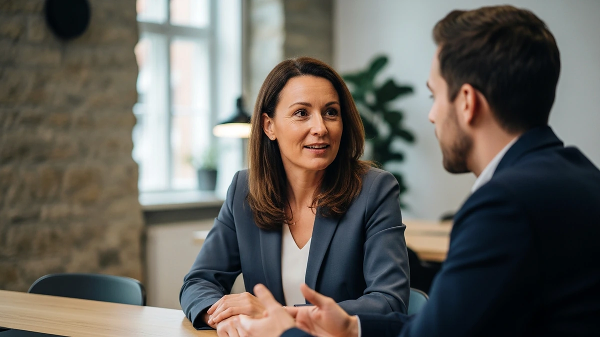 Symbolbild: Führungskraft spricht in Meeting