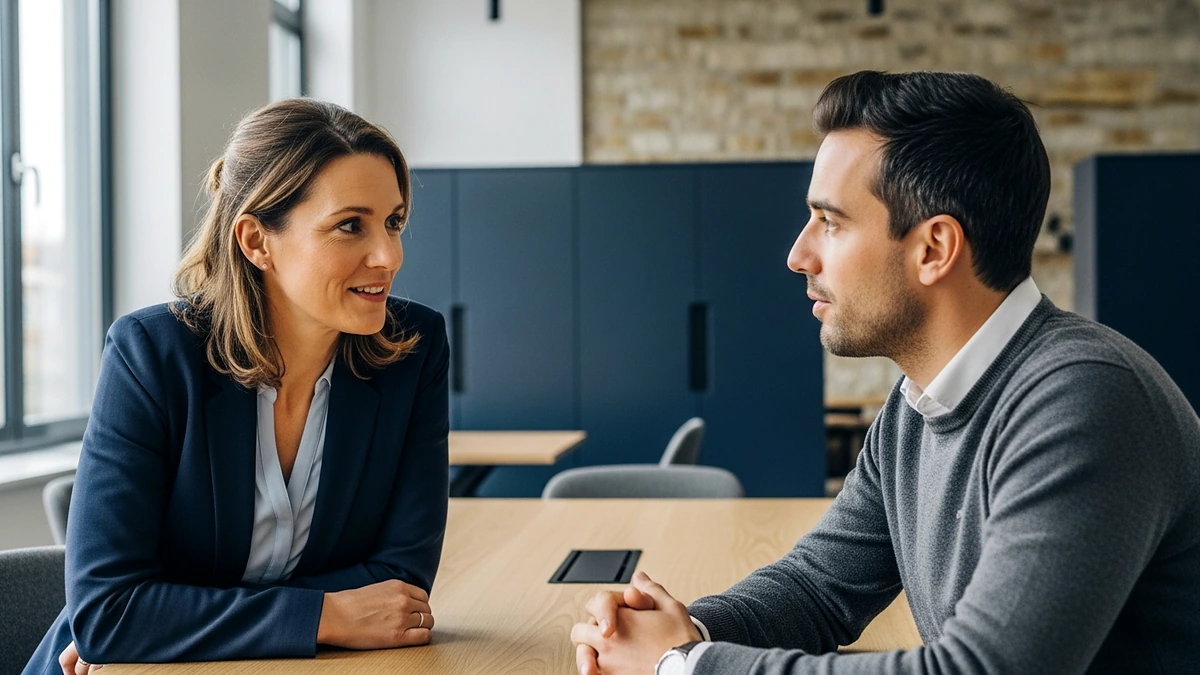 Führungskraft nutzt Einwand konstruktiv im professionellen Gespräch
